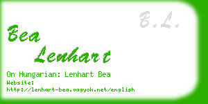 bea lenhart business card